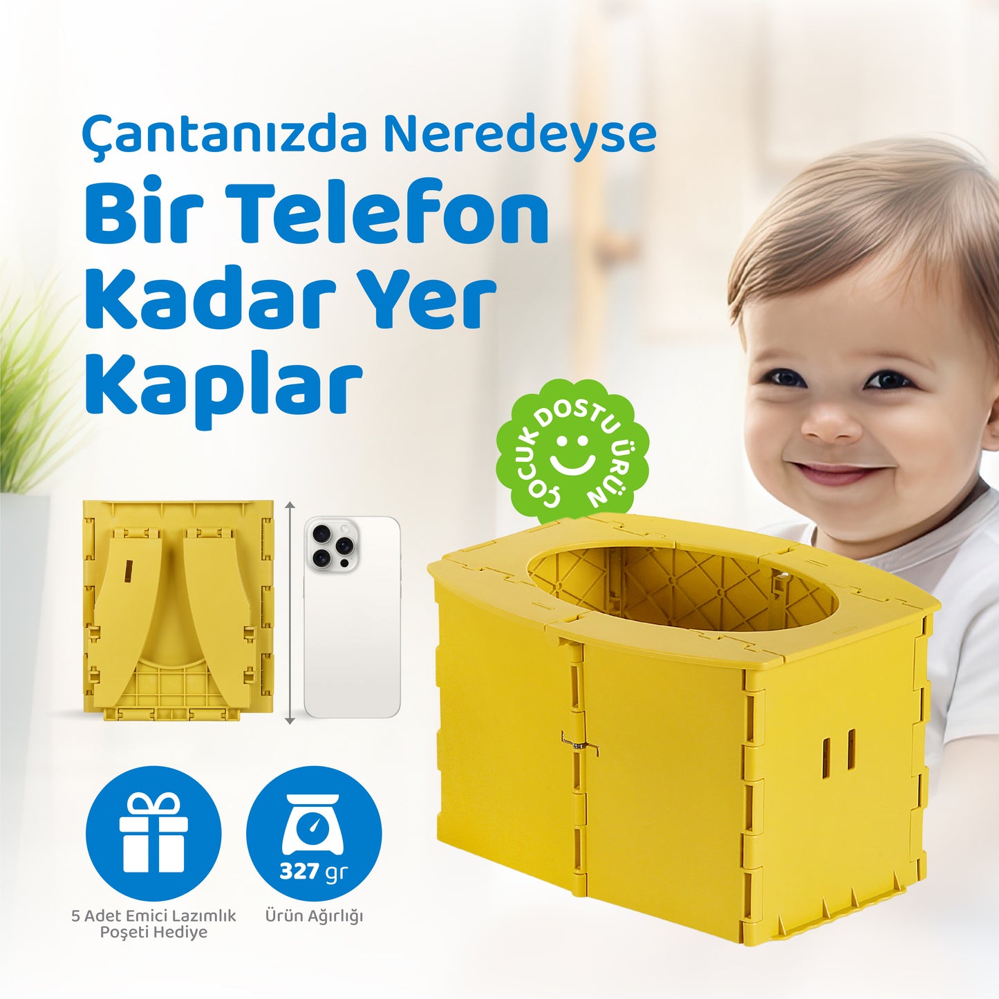 Seyahat Tipi Lazımlık Küçük Boy Katlanabilir Taşınabilir Çocuk Tuvalet