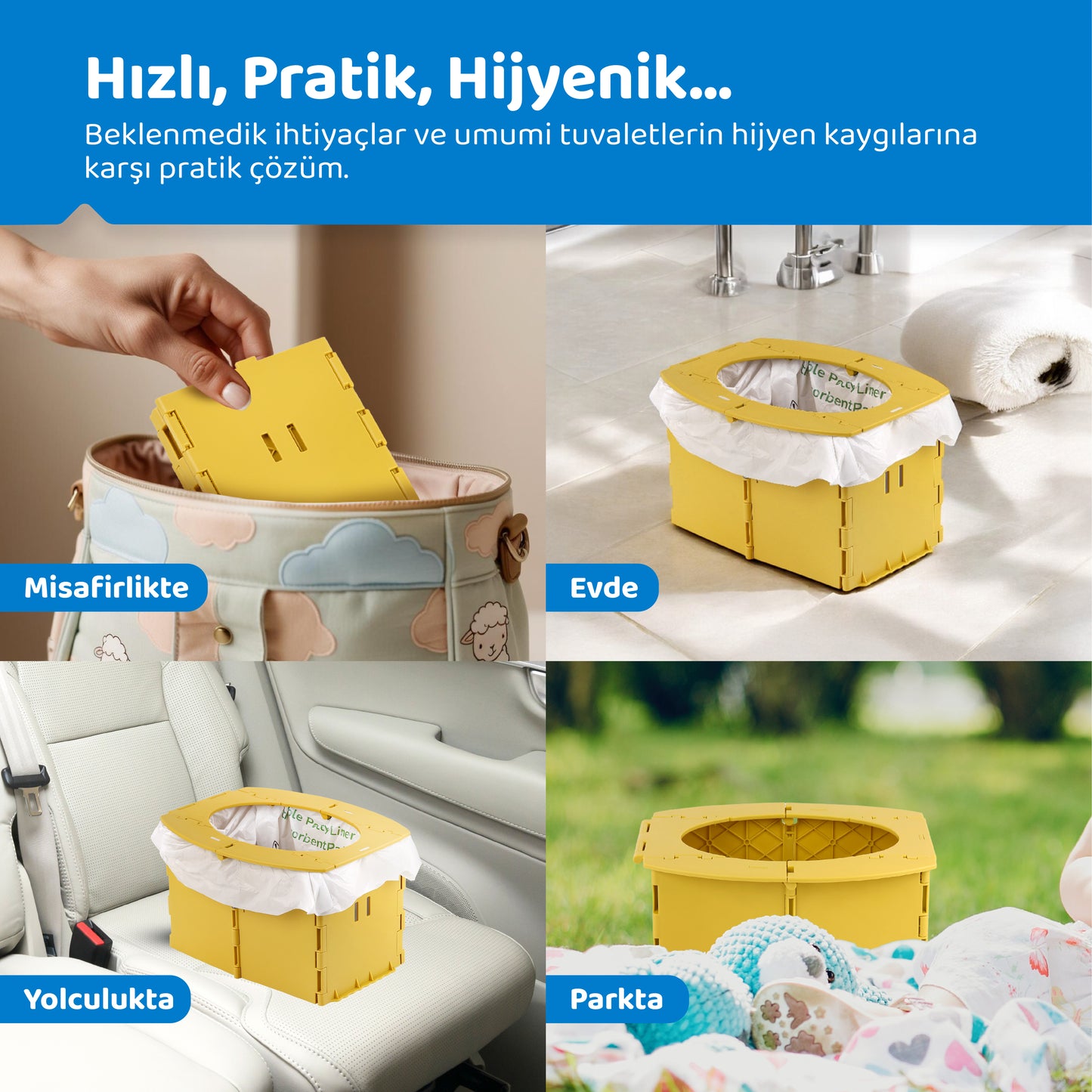 Seyahat Tipi Lazımlık Küçük Boy Katlanabilir Taşınabilir Çocuk Tuvalet