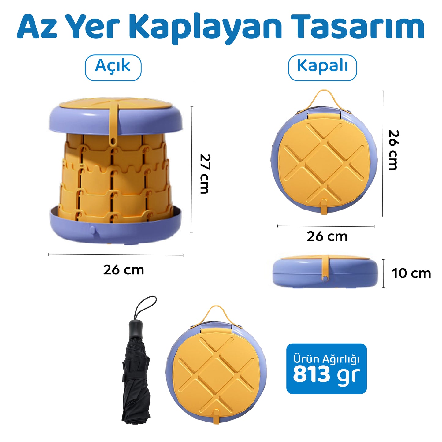 80 Kg Taşıma Kapasiteli Katlanabilir Portatif Bebek Lazımlığı