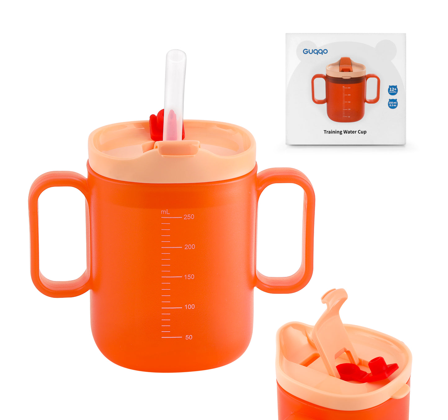 Bebek Suluk, Alıştırma Bardağı, 250 ml, Çok Fonksiyonlu, Guqqo