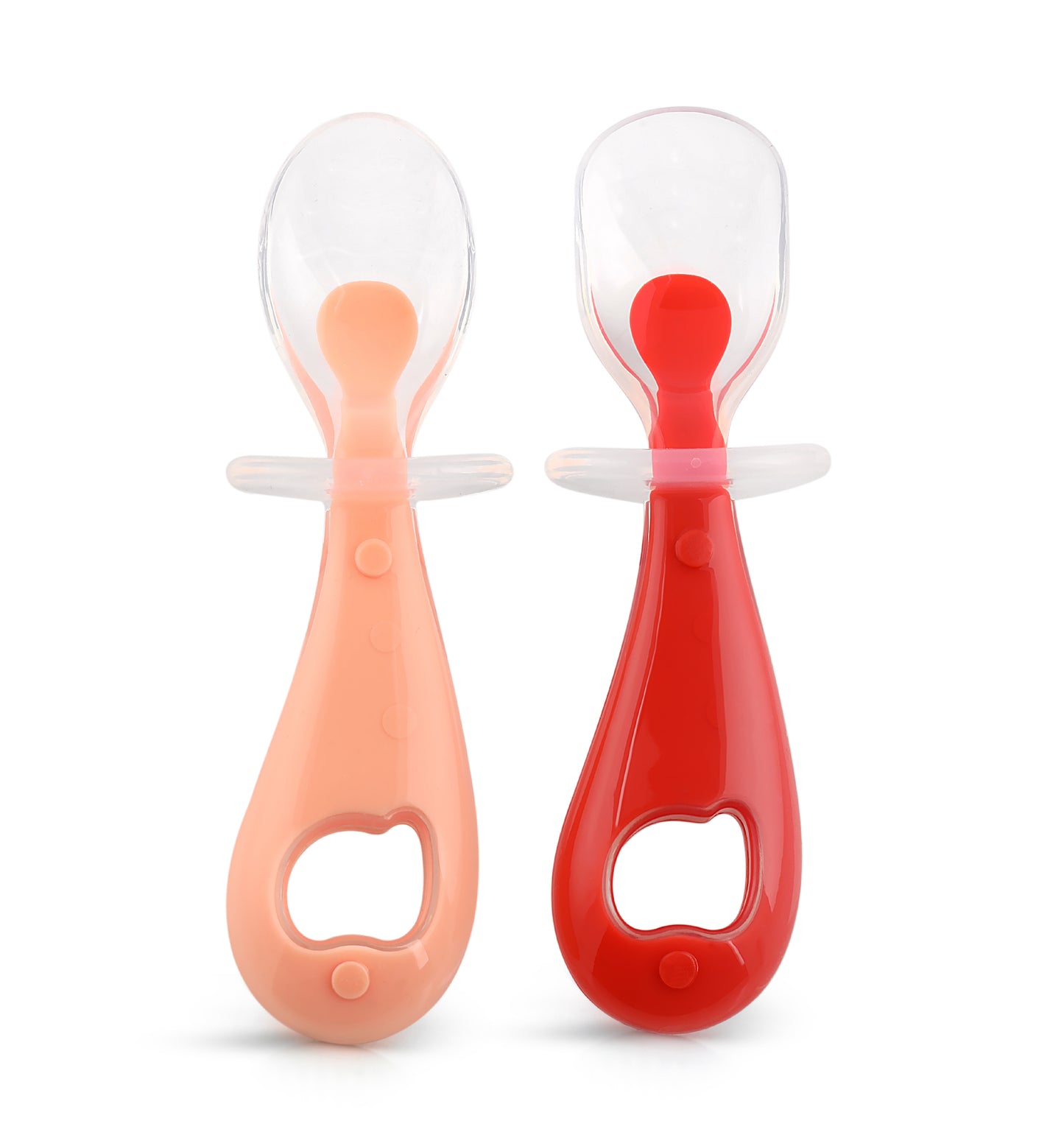 Silikon Bebek Mama Kaşık Seti, Diş Kaşıyıcı, 2 Li Set, Guqqo
