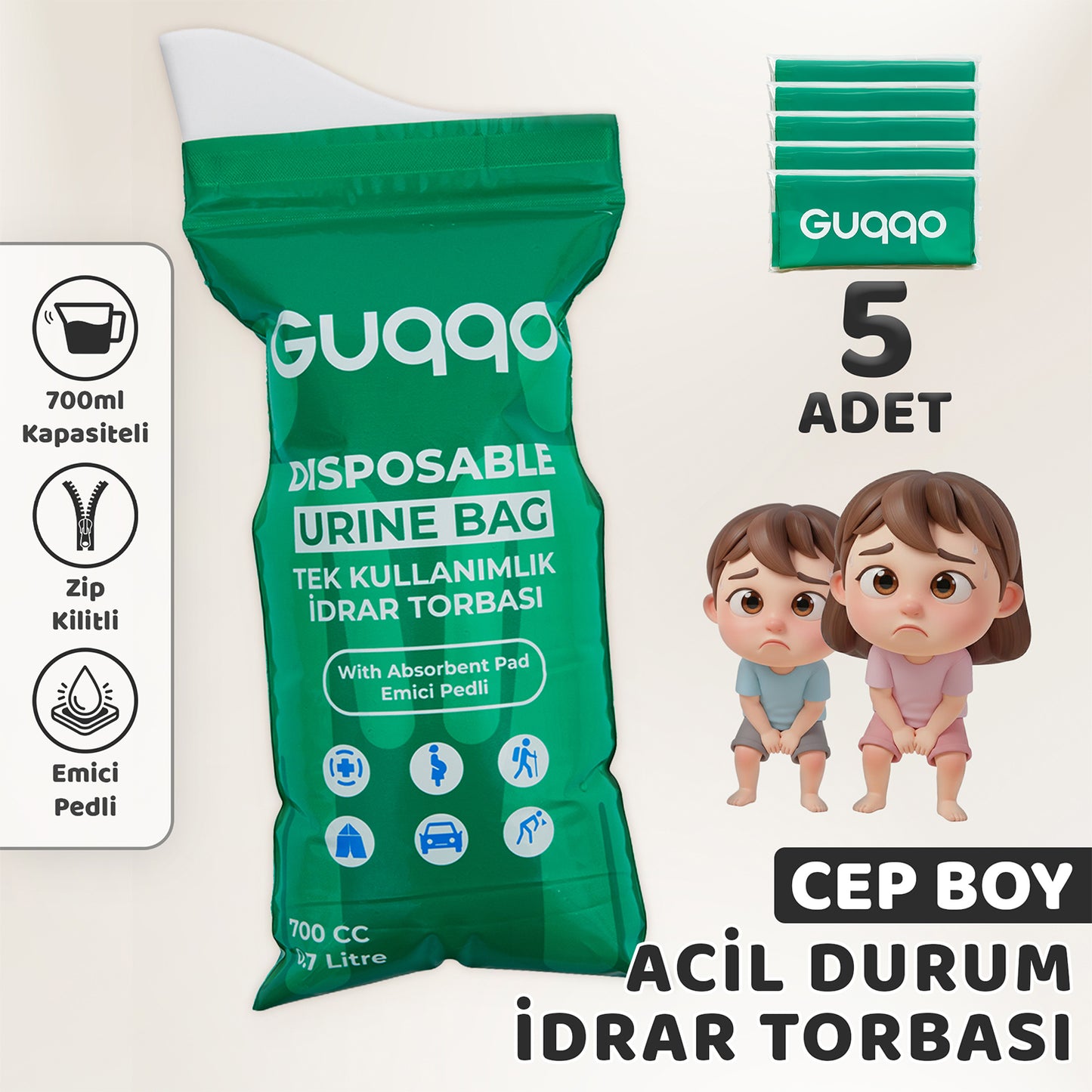 Çocuk Lazımlık Pisuar idrar Torbası - 5 Adet